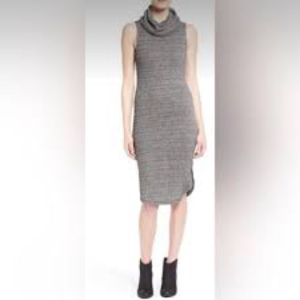 Gray Sleeveless Turtleneck Sweater Dress Lush Sz S